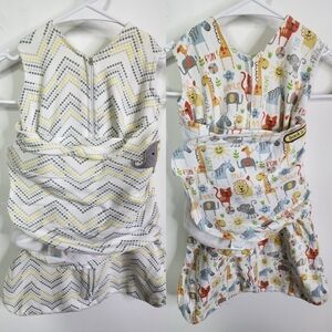 BUNDLE OF 2 Cotton Velcro Sleep Sacks, Newborn-3/6 Months, Unisex, Arms In/Out